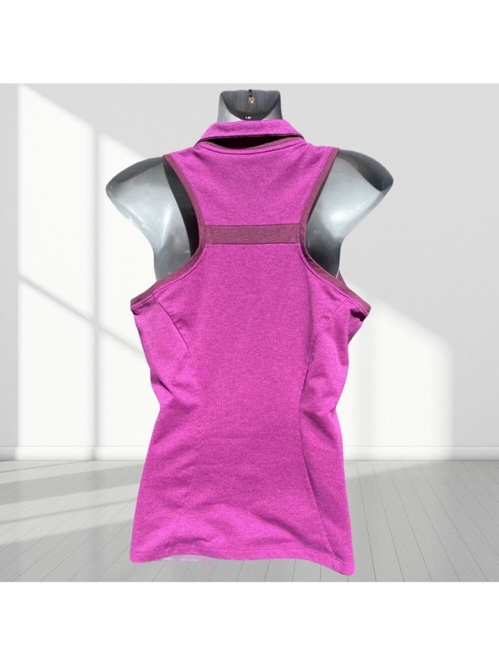 💗⛳ Nike Golf Dri-FIT Sleeveless Polo Top Size M Pink Purple Racerback Athletic - Picture 6 of 10